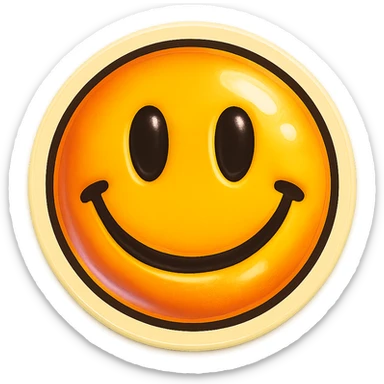 Remove the background and make it transparent, keep the emoji style and expression unchanged in retro stickers style. sticker