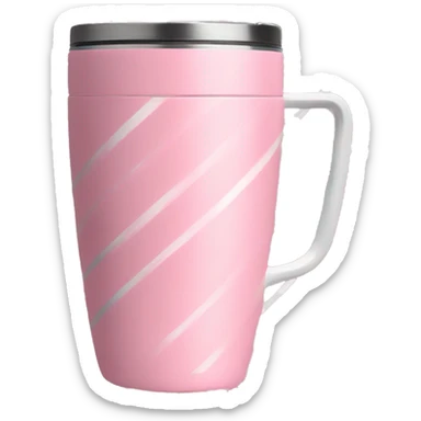 stanley tumbler pink with handle and white stripe sticker