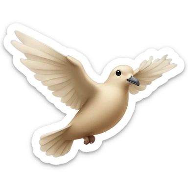 Beige Dove flying  sticker