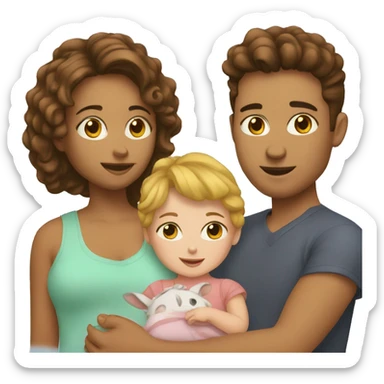 Me and my girlfriend adopting a kid sticker