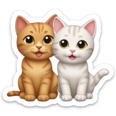 Two cute cats sticker