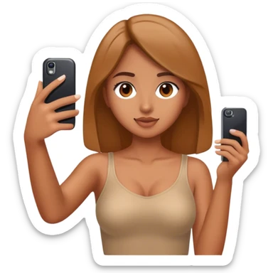 girl taking selfie with phone sticker