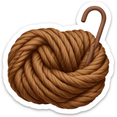 brown yarn on a bobbin sticker