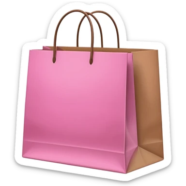 pink and brown shopping bags sticker