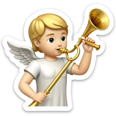 LDS Gold Angel Moroni statue blowing horn sticker