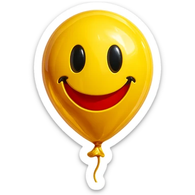 yellow balloon emoji, floating sticker