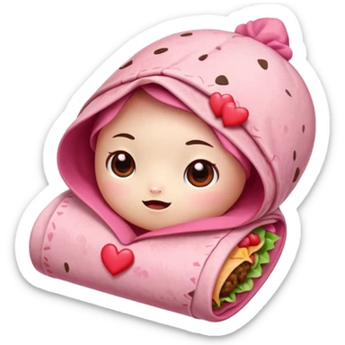 pink hearts burrito valentine hearteyes face cute kawaii niche  sticker