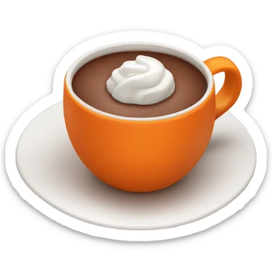 hot chocolate in a orange cup  sticker