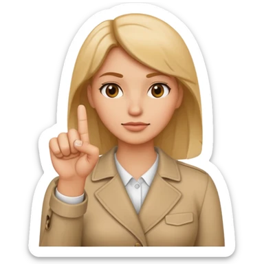 Female shaking index finger saying no sticker