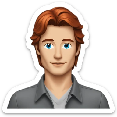 Alain delon young blue eyes red hair software engineer sticker