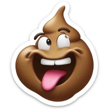 A poop blowing a kiss sticker
