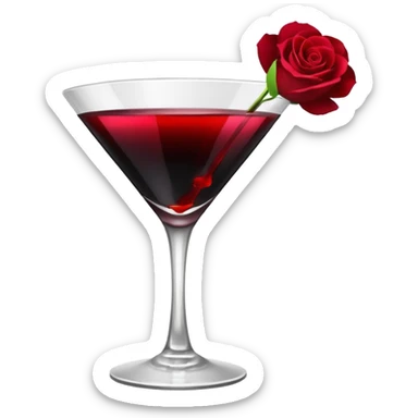 🍸+🍹🖤+🌹 (the liquid is black)  sticker