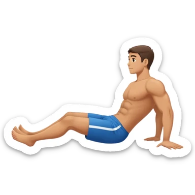 side-view of guy doing sit-ups sticker