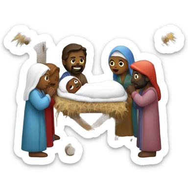 Nativity scene sticker