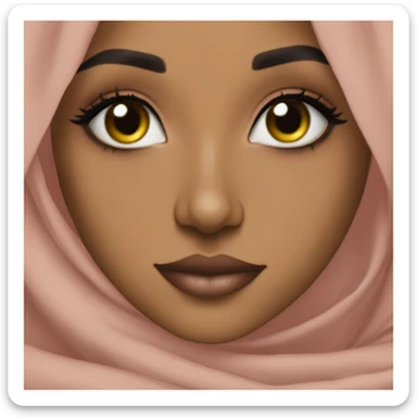 aesthetic hijabi light skin somali pretty long lashes  sticker