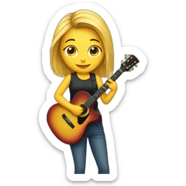 girl with guitar sticker