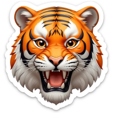 LSU tiger fierce expression sticker