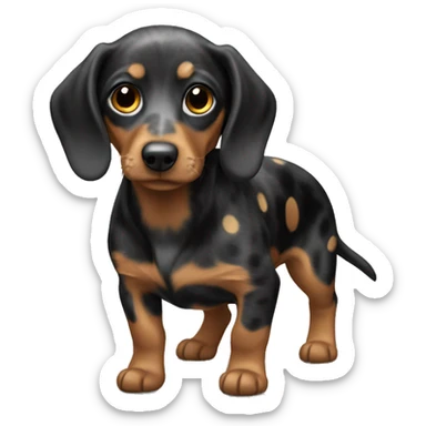 Small spotted dachshug sticker