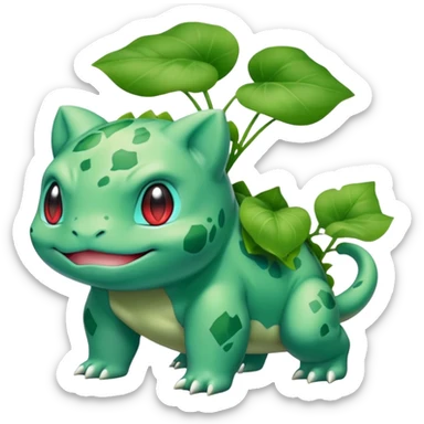 Bulbasaur from anime (no tail, no leaves, full body)  sticker