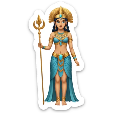 fullbody realistic annunaki attractive female Inanna Goddess of love and war sticker