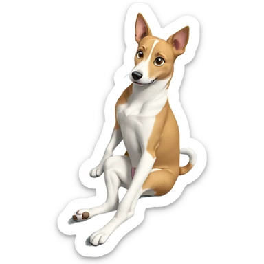 dog lounging on couch sticker