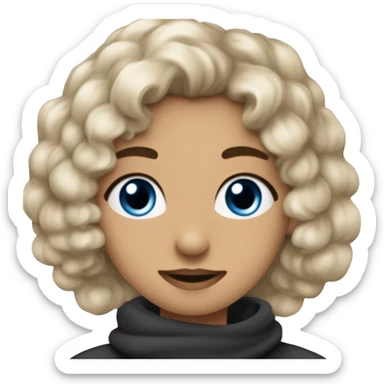 Créé des amoureux qui marche ne filles veux des yeux bleus avec les cheveux noirs lisse et un garçon avec les cheveux bouclés noir et les yeux noirs  sticker