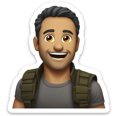 "I want a sticker of a character from the game CS2 laughing. There is a character skin in the game, and I need it to be specifically him: Rezan The Ready | Sabre. sticker