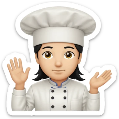 Chef pelinegra pelo largo y liso sticker