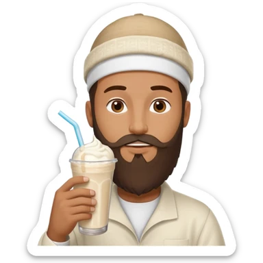 muslim man drinking milkshake sticker