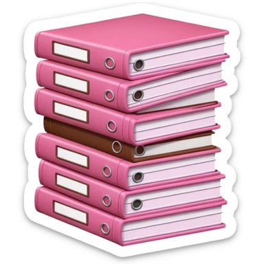 pink and brown files pile sticker