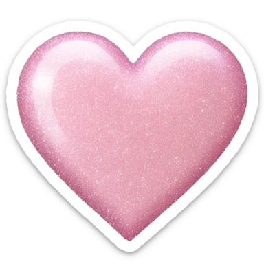 light Pink glitter heart sticker