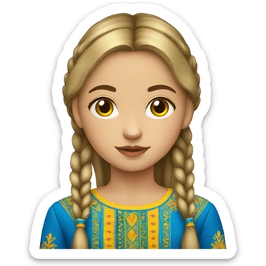 Ukrainian girl in a cultural aparel sticker
