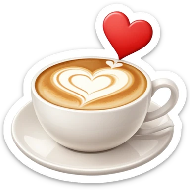 Coffee cup with latte art sticker