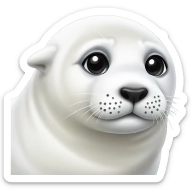cute white harp seal sticker