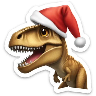 T-Rex with Santa hat sticker