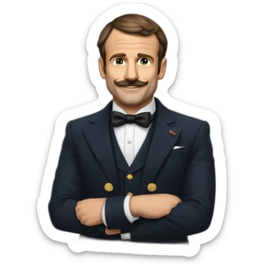 Macron qui met son doigt comme une moustache sticker