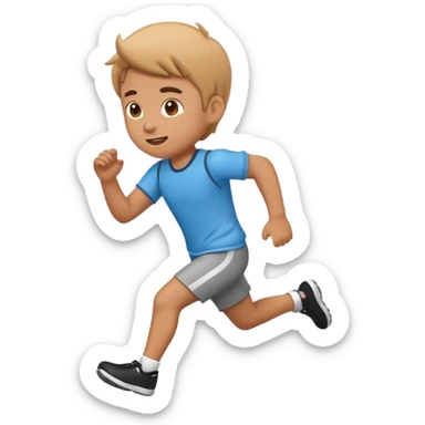 running boy emoji, side view,
cute emoji style, mobile game emoji,
soft 3D look, white outline sticker style,
no background sticker