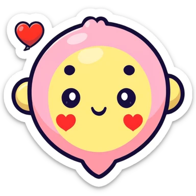 face bubbling with hearts sticker