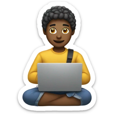 crea un emojii de una persona con una laptop sticker