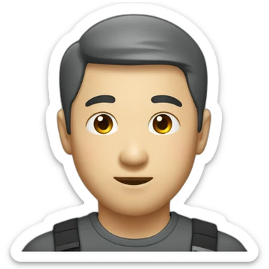 a-man-short-hair-take-glass-chinese-tiny-face sticker