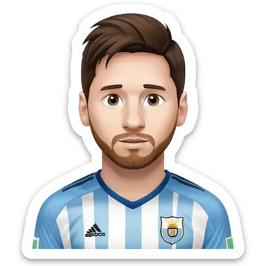 Lionel Messi soccer player with Argentina blue and white jersey sticker