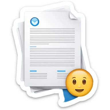 realistic documents with title page white color sticker