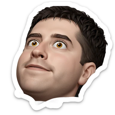 realistic portrait of solo male sticker