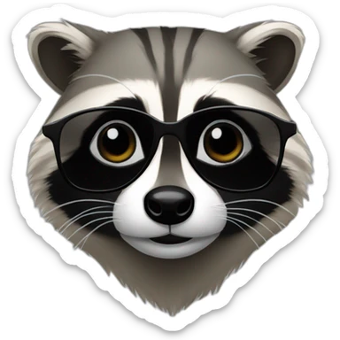 raccoon with black glasses sticker