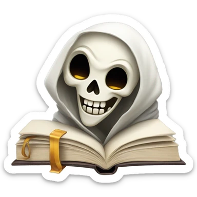 happy reaper face with book sticker