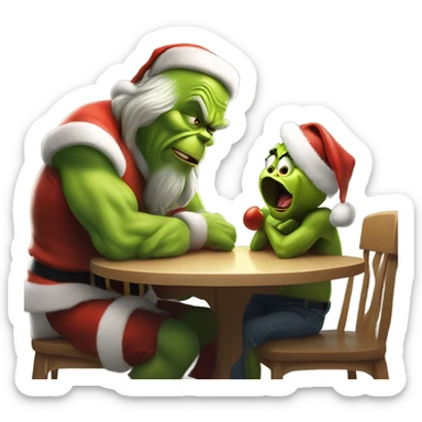 Santa eating the Grinch sticker