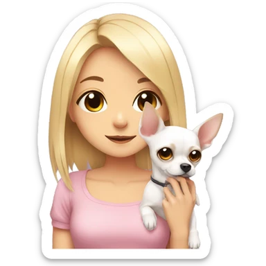 cute anime girl with a chihuahua sticker