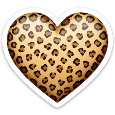Heart with leopard prints sticker