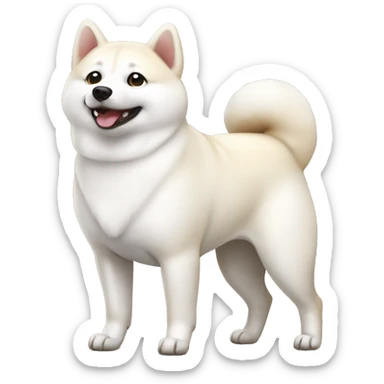 White Shiba Inu dog  sticker
