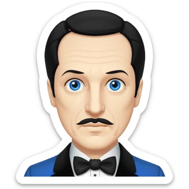 Vincent Price with blue eyes, black hair sticker